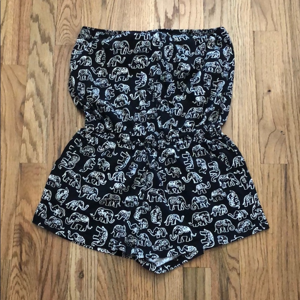 Elephant strapless romper